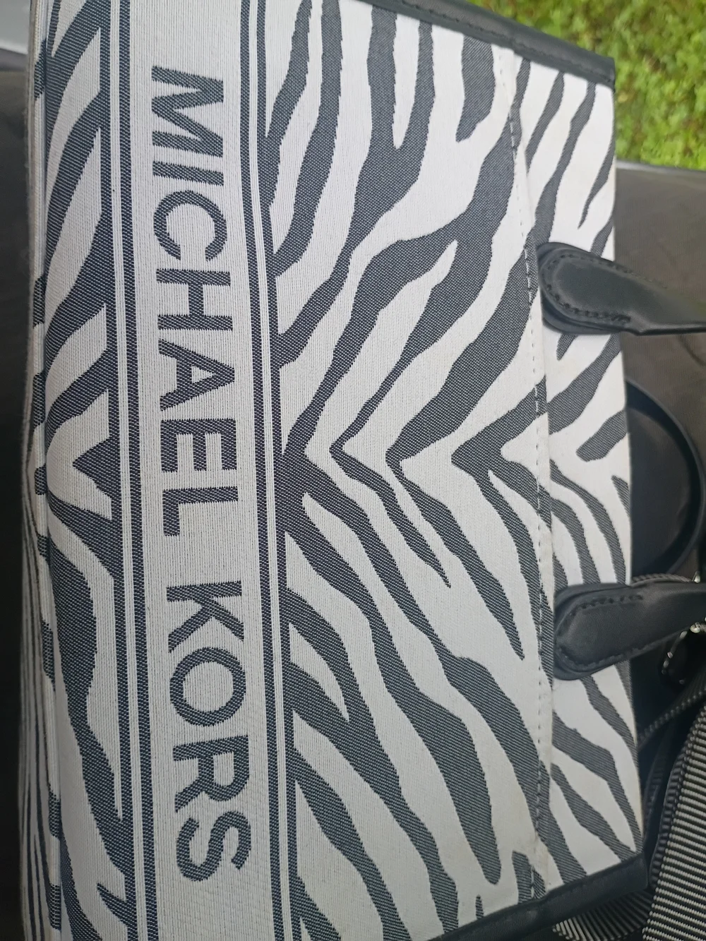 Michael Kors Zebra-Print Canvas Tote - Black & White Purse